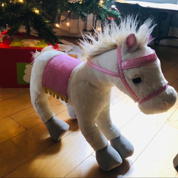Pottery Barn Kids Plush Toy - White Pony with pink Saddle - 15” - Picture 5 of 13
